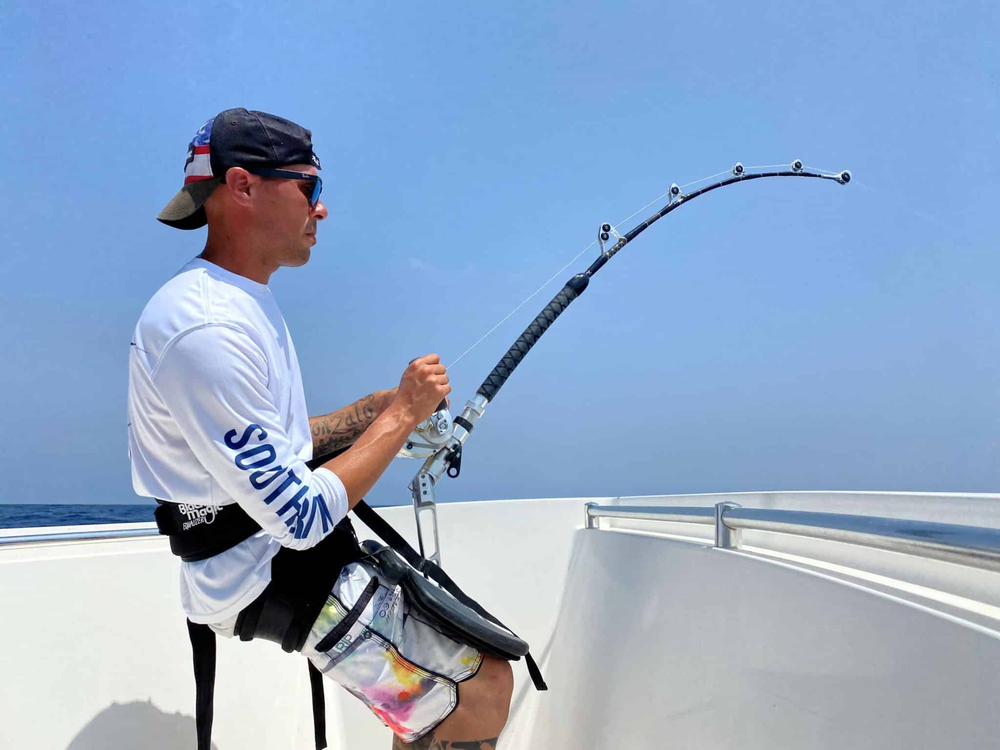 Fisherman with Winthrop Tackle Terminator Adjustable Butt